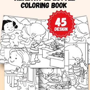 Healthy Lifestyle Coloring Book for kids Etsy cover